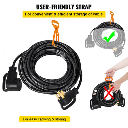 010292676748 - 30ft 50 Amp Durable RV Extension Cord with Pull Handles