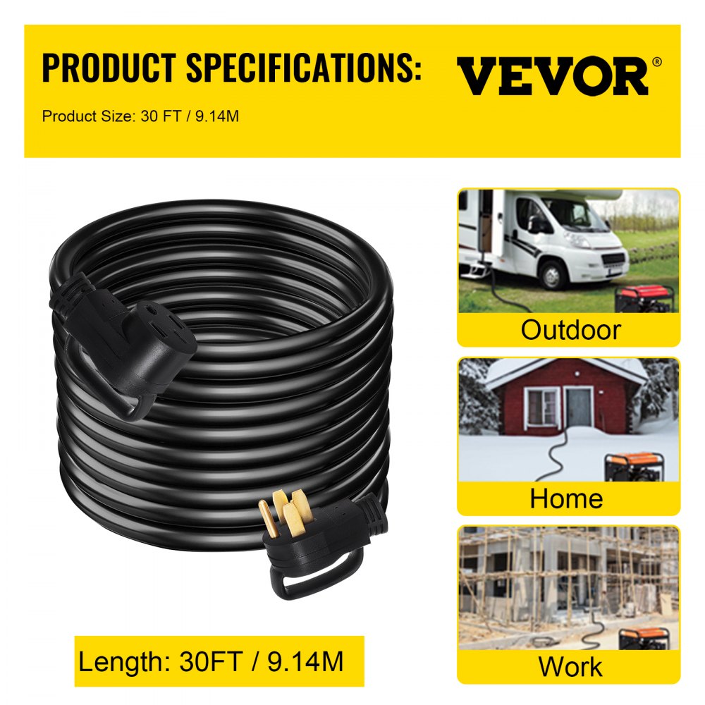 010292676748 - 30ft 50 Amp Durable RV Extension Cord with Pull Handles