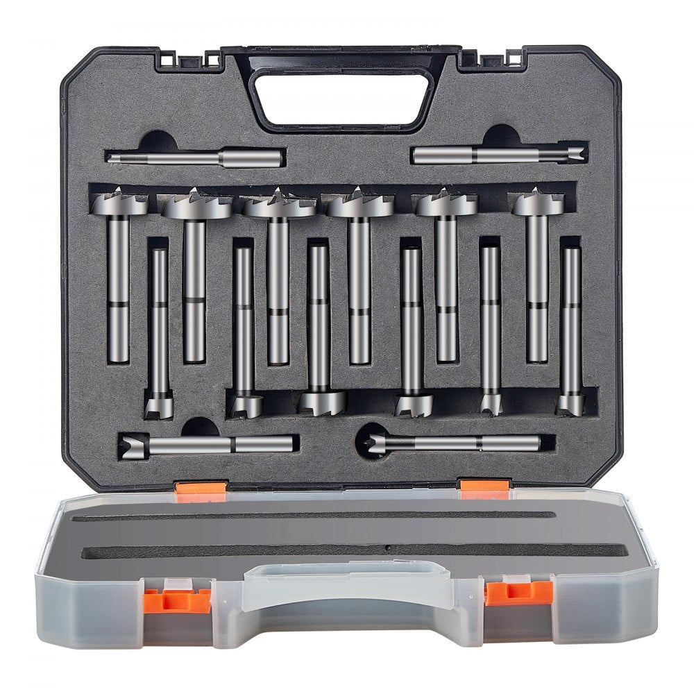M16 - 16 Pcs Carbon Steel Forstner Bit Set, 1/4" to 1-5/8"