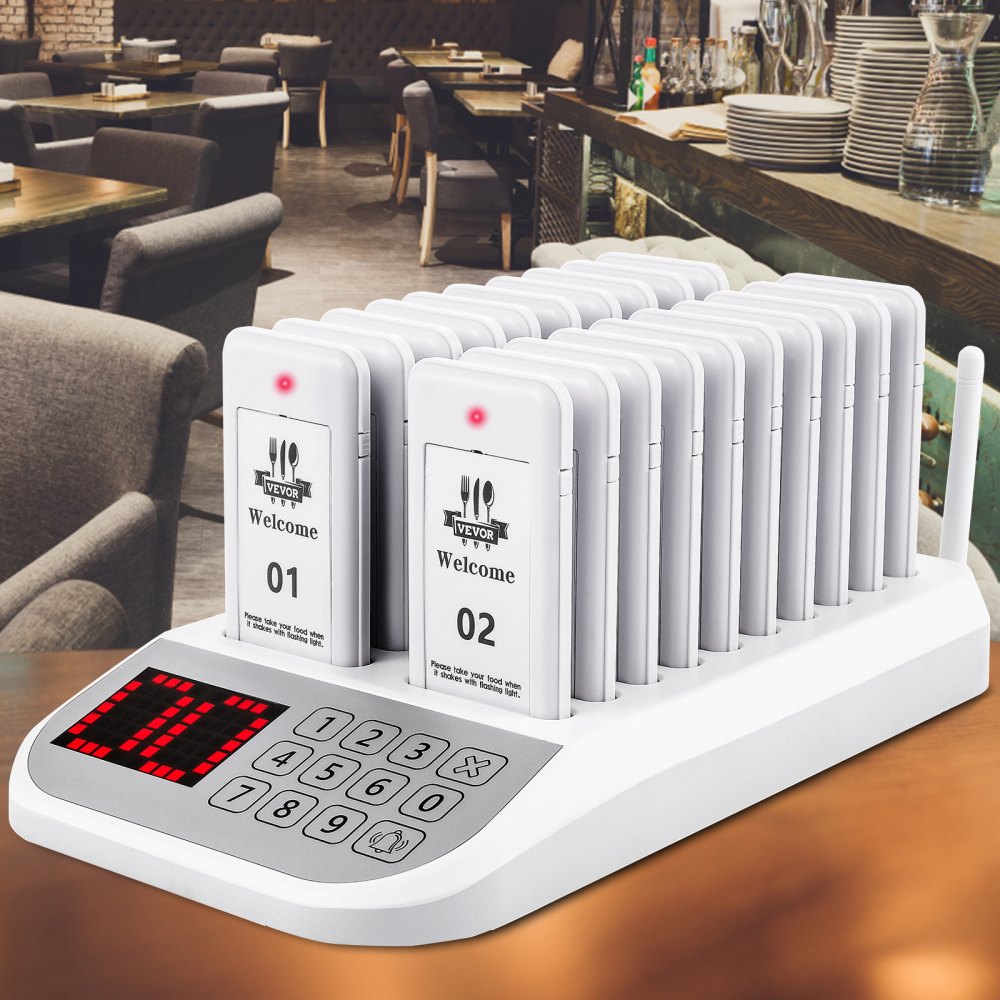 F103 - 98-Channel Wireless Calling System with 20 Pagers