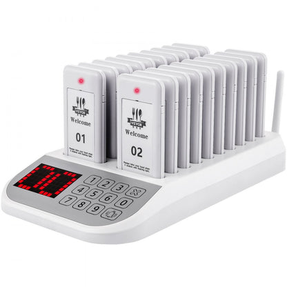 F103 - 98-Channel Wireless Calling System with 20 Pagers