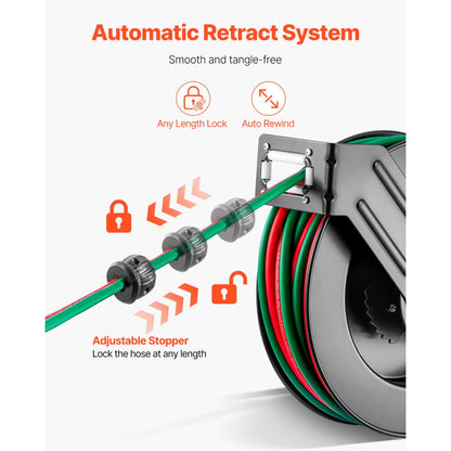 WDHRS01-TTW1450A - 50FT Rubber Welding Hose Reel with Auto-Rewind