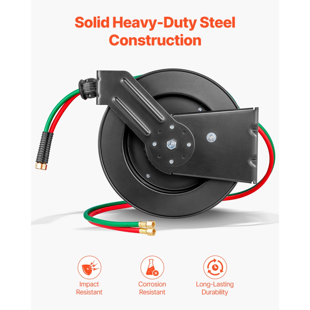 WDHRS01-TTW1450A - 50FT Rubber Welding Hose Reel with Auto-Rewind