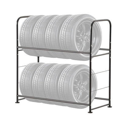 LX060 - Heavy-Duty Tire Storage Rack for 8 Tires with Dust Cover