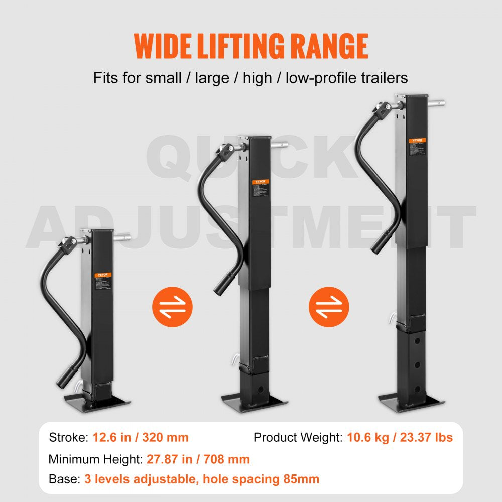 TJD-12000SP-F - Heavy-Duty Trailer Jack, 12000 lbs Capacity, Carbon Steel