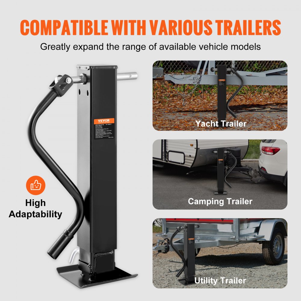 TJD-12000SP-F - Heavy-Duty Trailer Jack, 12000 lbs Capacity, Carbon Steel