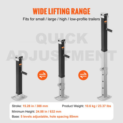 TJD-7000S - Heavy-Duty 8000 lb VEVOR Trailer Jack with Ergonomic Handle