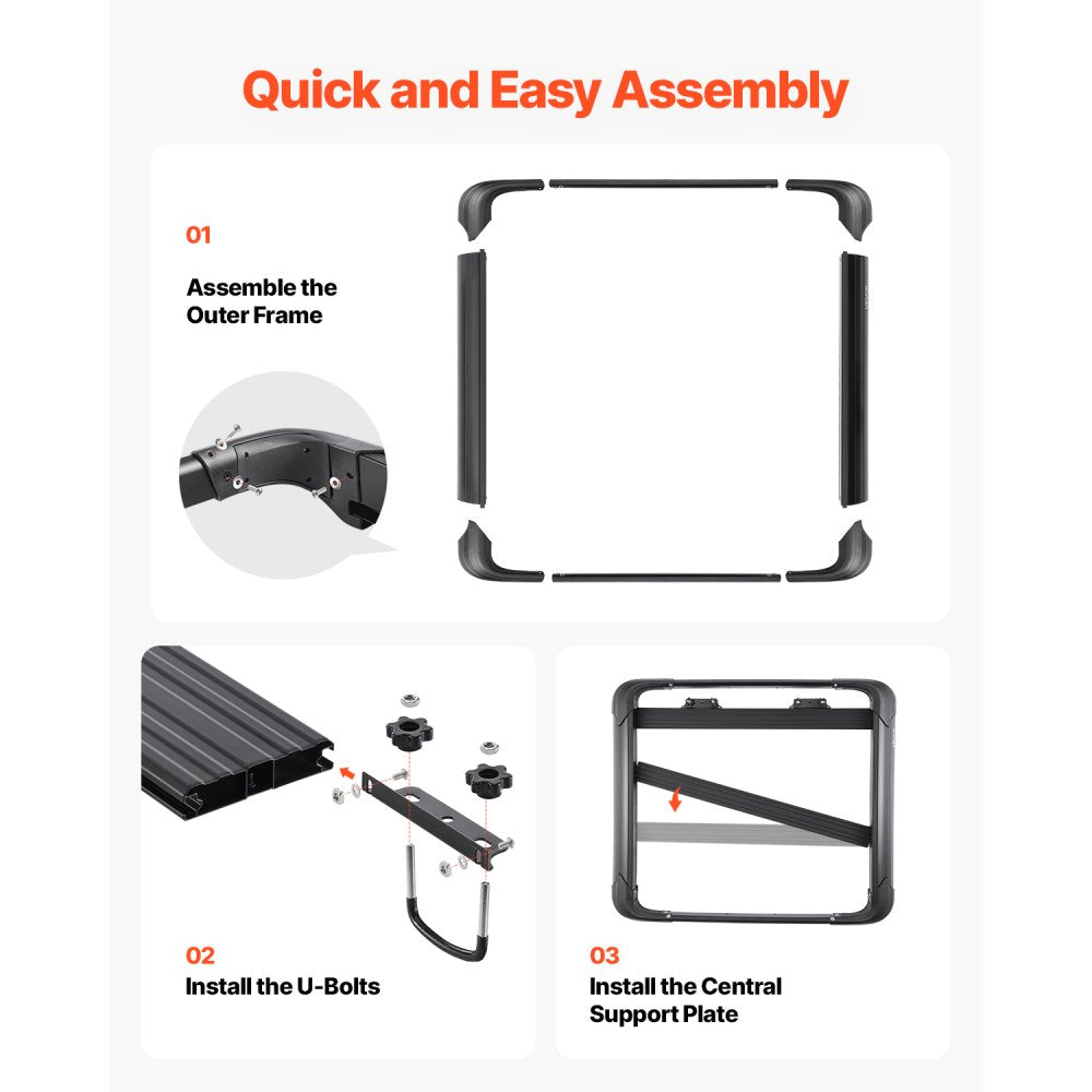 HJ-RB514A-120X100CM - Sturdy 48x40” Roof Rack Cargo Carrier for Your Adventures