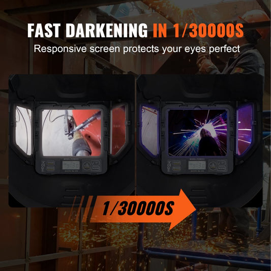 010553729274 - Large View Auto Darkening Welding Helmet for Precision Tasks