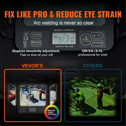 010553729274 - Large View Auto Darkening Welding Helmet for Precision Tasks