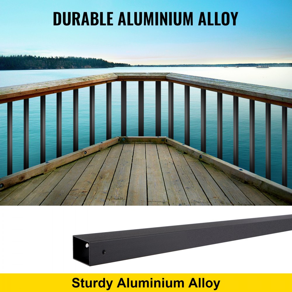 010846753520 - Easy Install 32"x0.8" Black Aluminum Deck Balusters