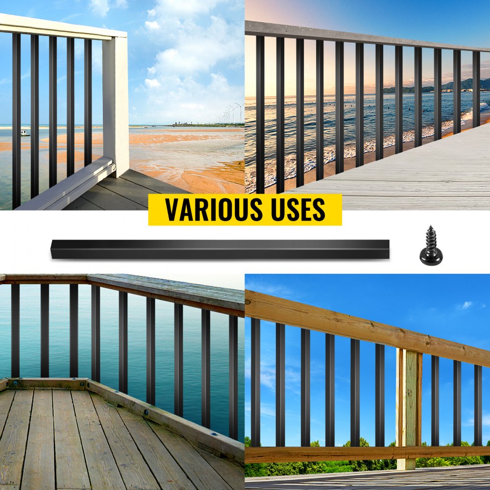 010846753520 - Easy Install 32"x0.8" Black Aluminum Deck Balusters