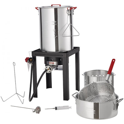 FCKIT-14 - 30qt Turkey Fryer & 10qt Steamer Cooker Set with Accessories