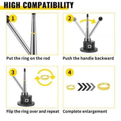 010785168507 - Adjustable Ring Stretcher Tool for Sizes 1-14, Non-Slip Handle