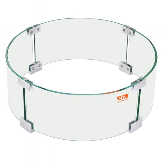 VV-FPWG-Y-17*6 - 0.24" Thick Glass Fire Pit Wind Guard for Safety
