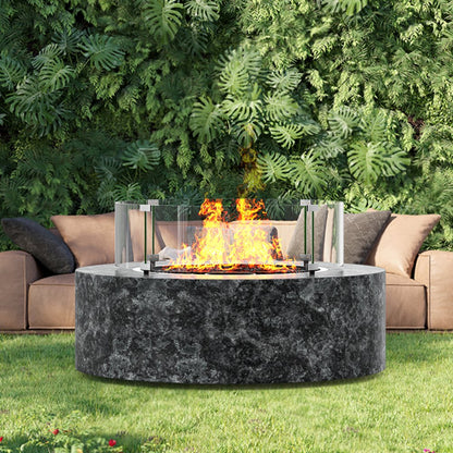 FFB18# - 29" Tempered Glass Wind Guard for Fire Pits