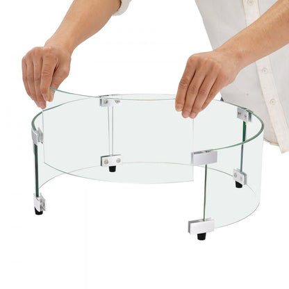FFB18# - 29" Tempered Glass Wind Guard for Fire Pits