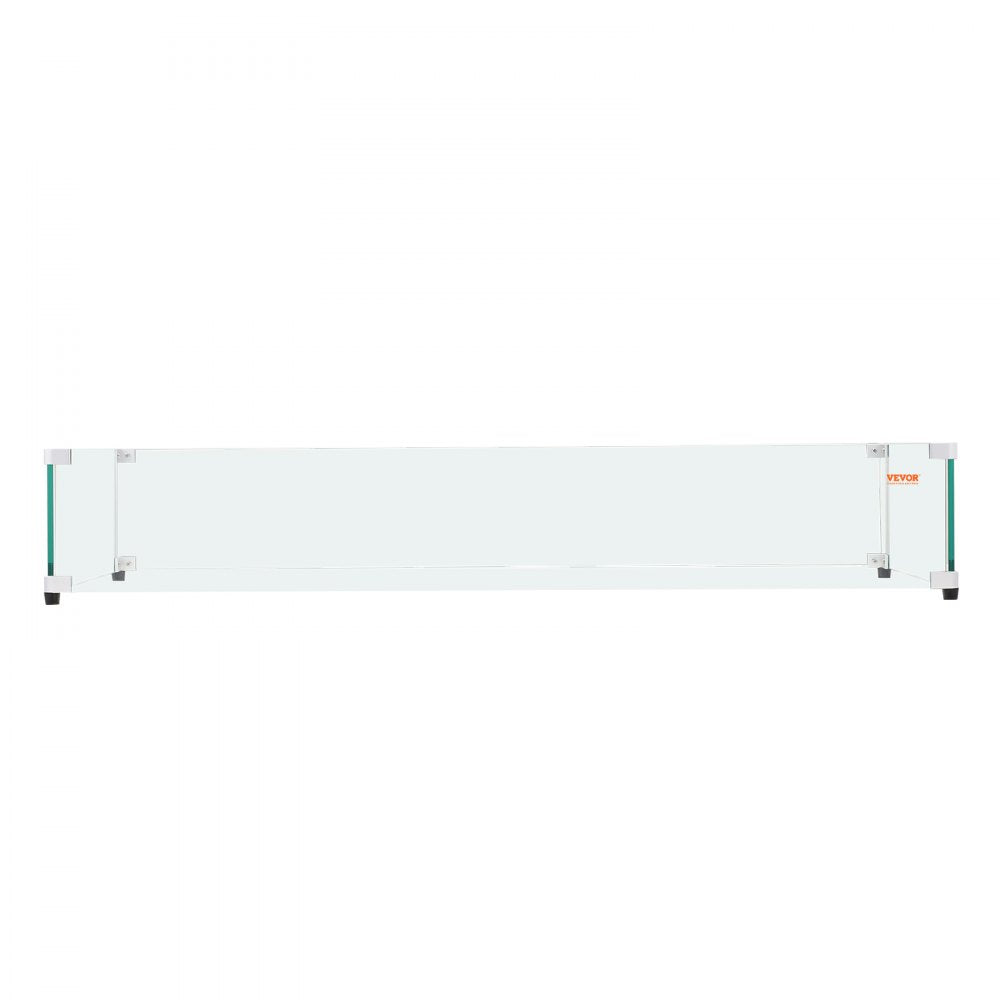 FFB12# - Elegant Tempered Glass Wind Guard for Rectangular Fire Pit