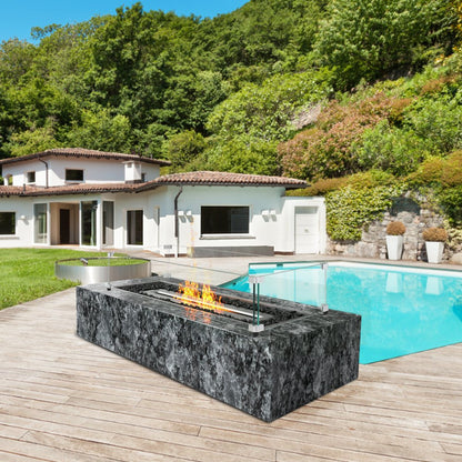 FFB15# - 44"x14" Tempered Glass Wind Guard for Fire Pit Safety