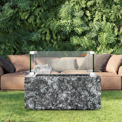 VV-FWG-FX1515 - Durable 0.31-Inch Glass Wind Guard for Square Fire Tables