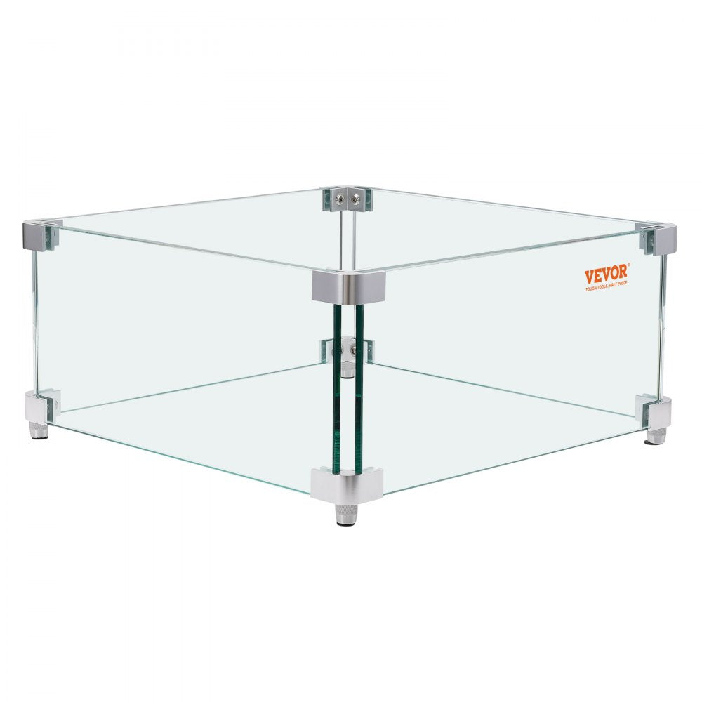 VV-FWG-FX1515 - Durable 0.31-Inch Glass Wind Guard for Square Fire Tables