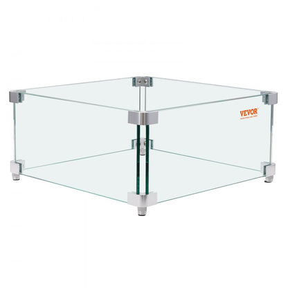 VV-FWG-FX1515 - Durable 0.31-Inch Glass Wind Guard for Square Fire Tables