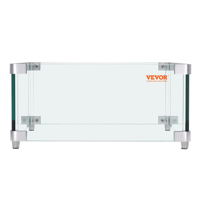VV-FWG-FX1515 - Durable 0.31-Inch Glass Wind Guard for Square Fire Tables