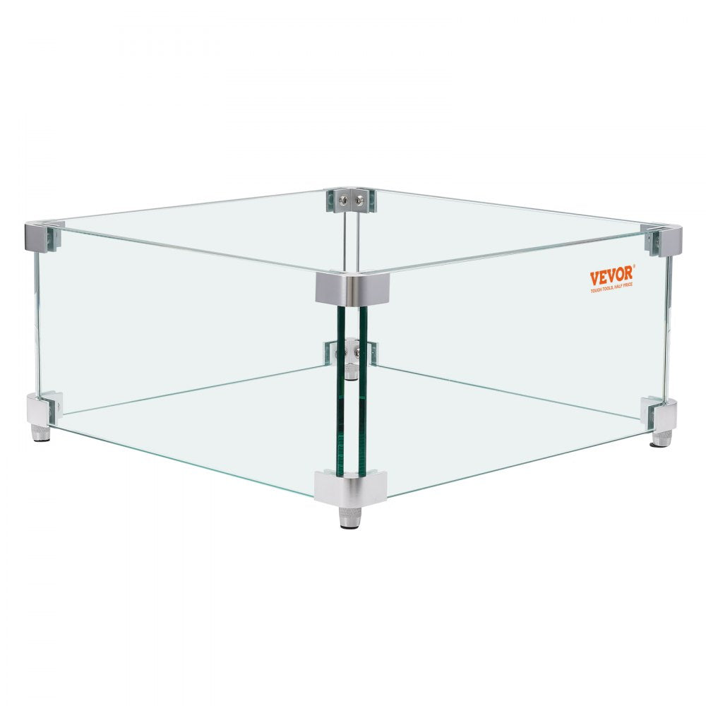 VV-FWG-FX1515 - Durable 0.31-Inch Glass Wind Guard for Square Fire Tables