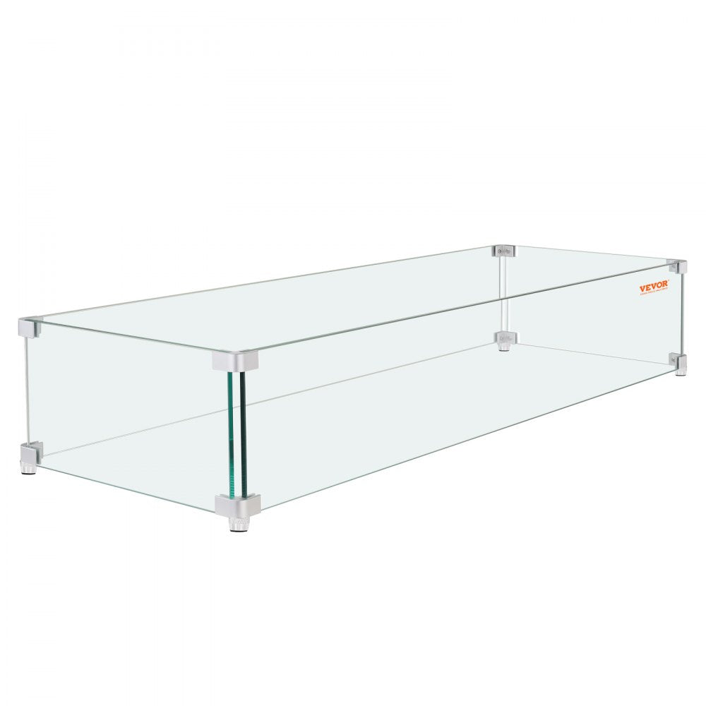 VV-FWG-FX248 - Sturdy Tempered Glass Wind Guard for Square Fire Pit