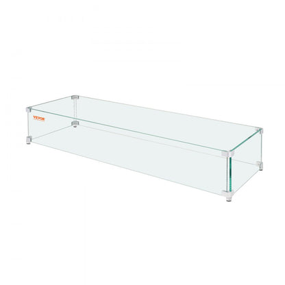 VV-FWG-FX248 - Sturdy Tempered Glass Wind Guard for Square Fire Pit