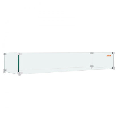 VV-FWG-FX248 - Sturdy Tempered Glass Wind Guard for Square Fire Pit