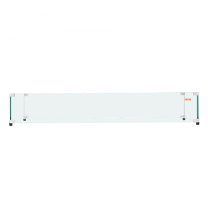 FFB13# - Tempered Glass Wind Guard for Rectangular Fire Pits 31x12.5x6.5 Inch