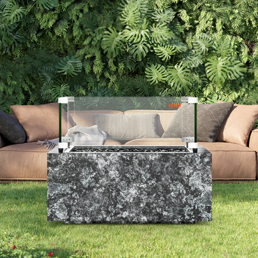 FFB16# - Clear Glass Wind Guard for Safe Gas Fire Pit Enjoyment