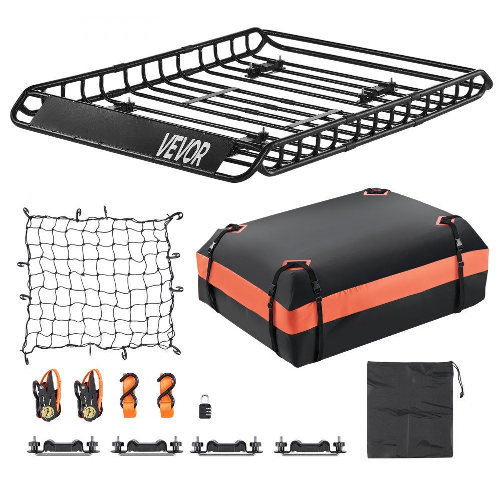 1209-2 - 51" Universal Roof Rack Cargo Basket with Bag & Net