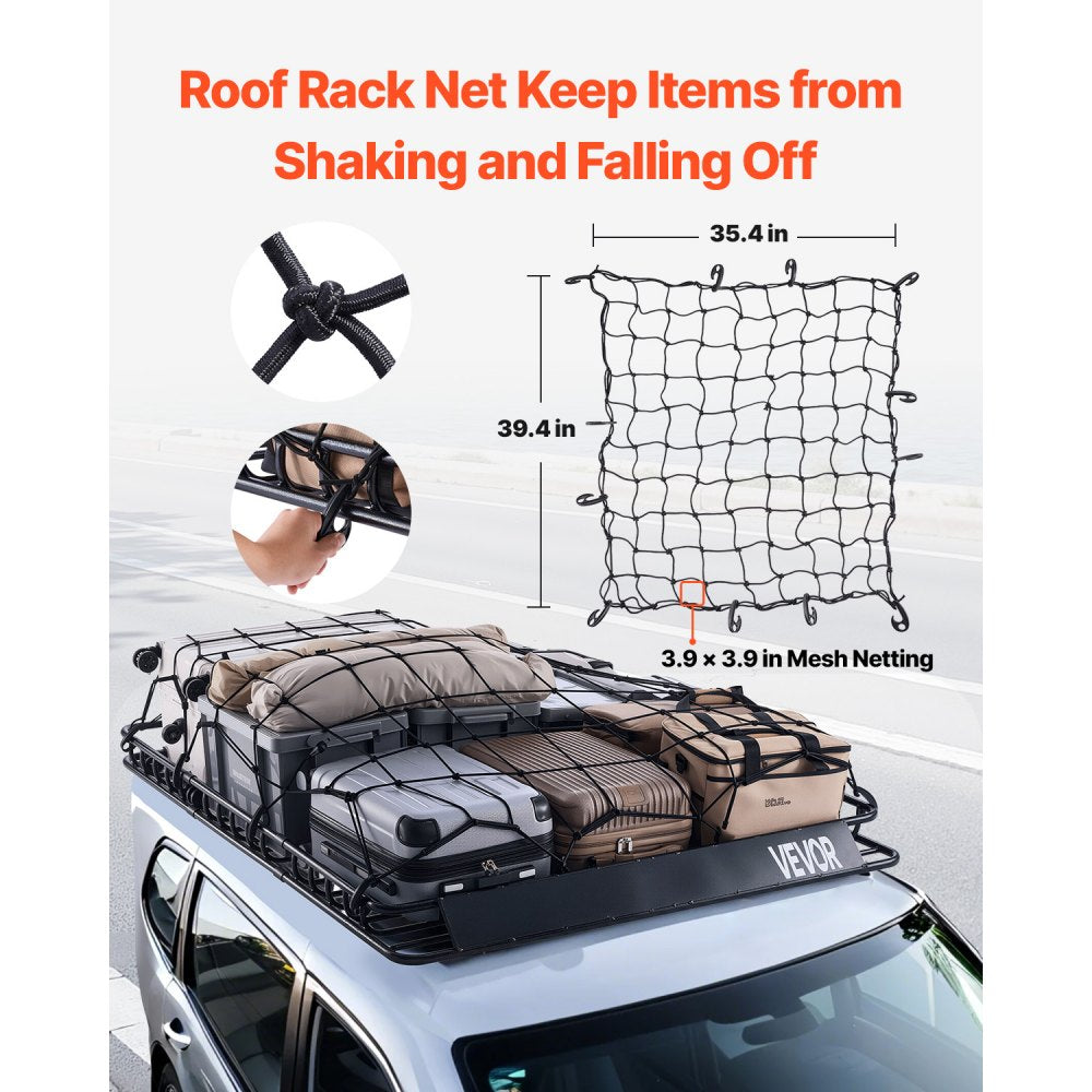 1209-4 - Durable 64x50 Roof Rack Cargo Carrier with Nets, 150 lbs Capacity