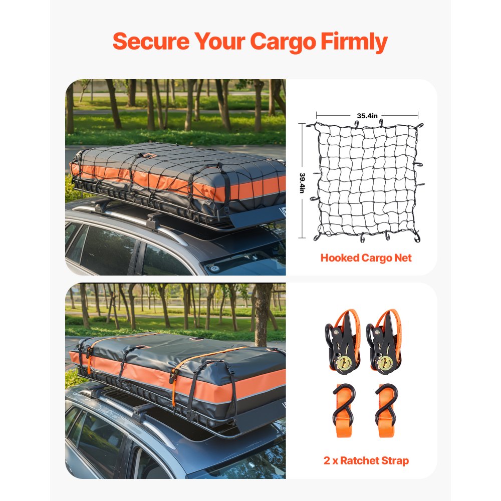 1209-5 - 84x39 in Universal Roof Rack Cargo Basket with Bag & Net