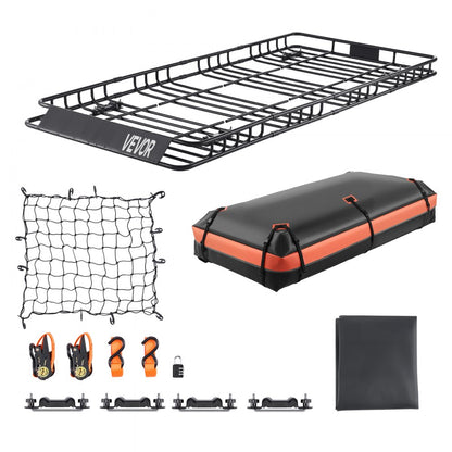 1209-5 - 84x39 in Universal Roof Rack Cargo Basket with Bag & Net