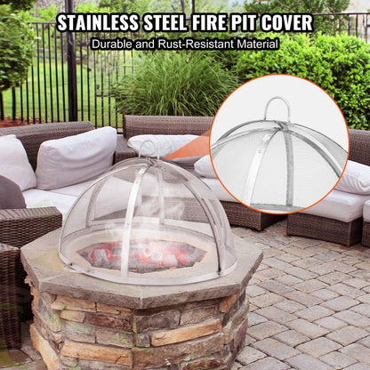 YCSR-10001-30 - 30" Stainless Steel Firepit Spark Screen for Safety