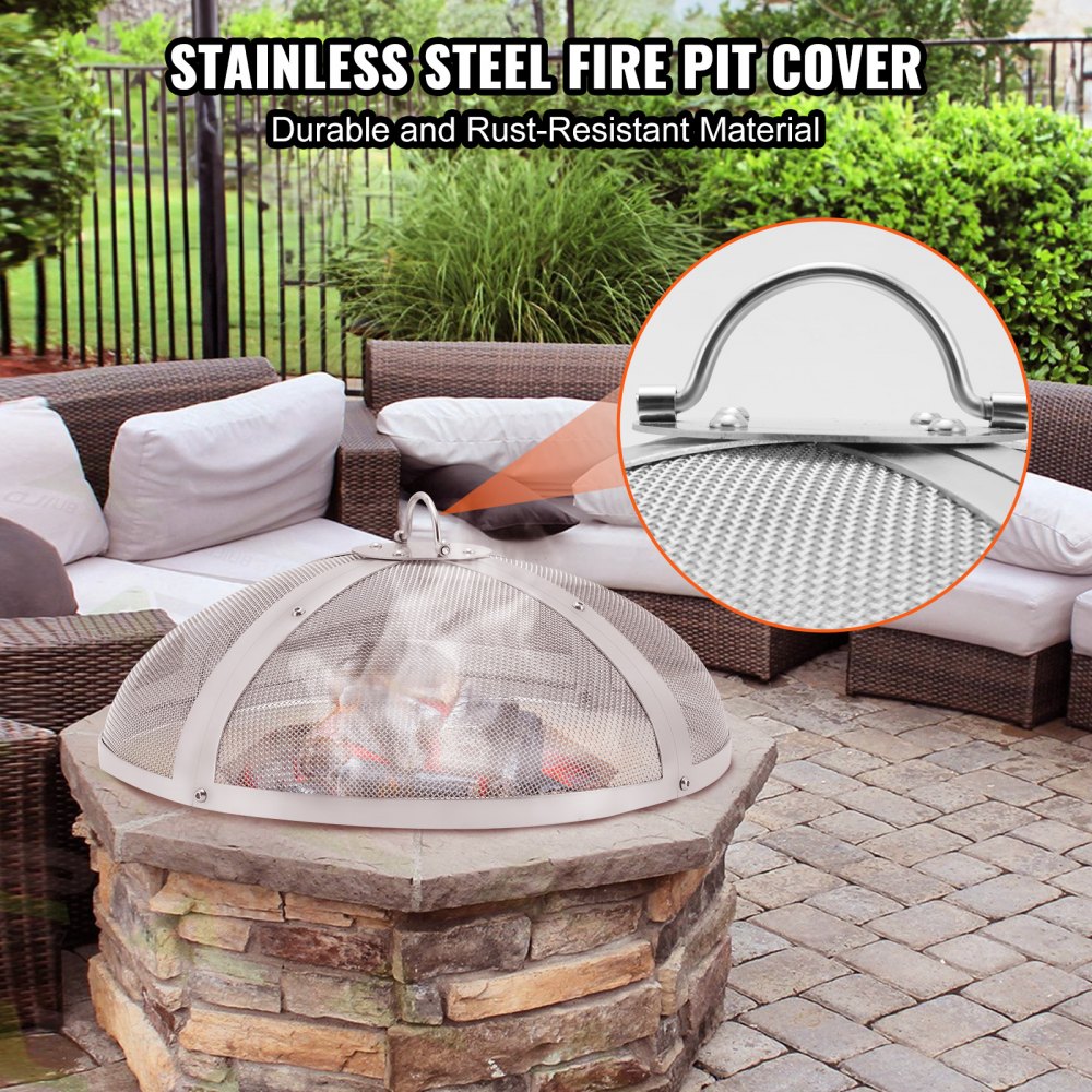 SCSKD01-27" - Heavy-Duty 27" Steel Spark Screen for Fire Pits
