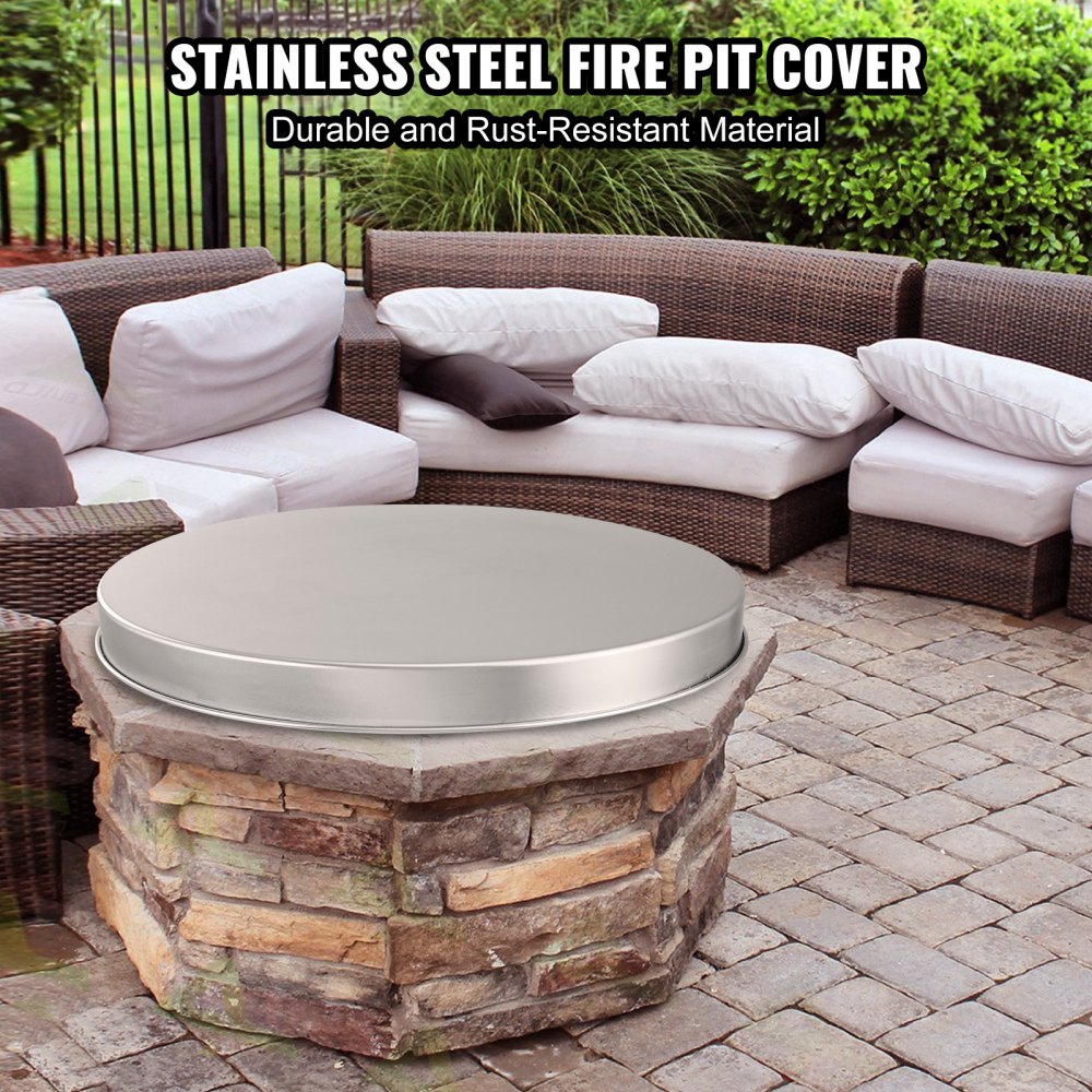 YCSR-20001-20 - 20" Stainless Steel Fire Pit Cover with Easy-Open Design
