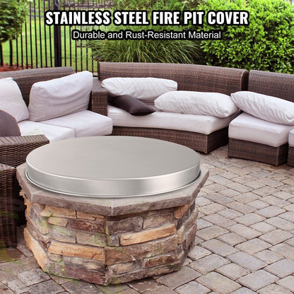 YCSR-20001-20 - 20" Stainless Steel Fire Pit Cover with Easy-Open Design