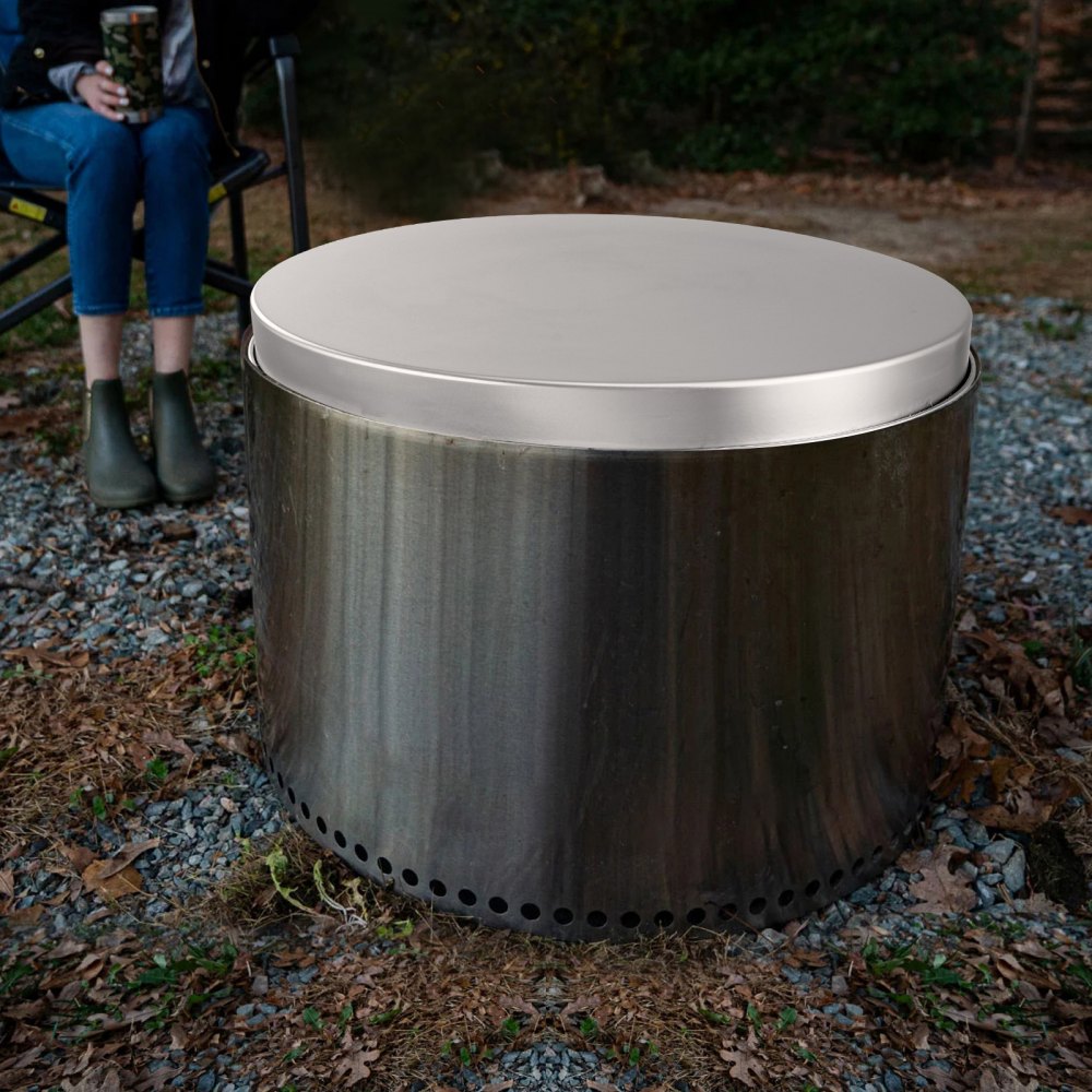 YCSR-20001-20 - 20" Stainless Steel Fire Pit Cover with Easy-Open Design