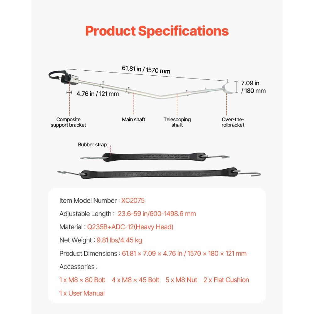 XC2028 - Adjustable 23.6-59 in Transom Saver for Engines Under 150HP
