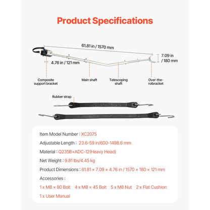 XC2028 - Adjustable 23.6-59 in Transom Saver for Engines Under 150HP