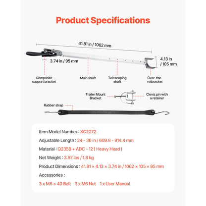 XC2047 - Adjustable 24-36 in Transom Saver for 100HP Engines