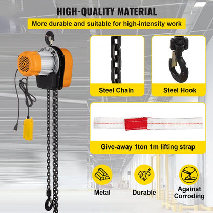 VV-HLDDHL-001 - 1100lbs VEVOR Electric Hoist with 6ft Wired Remote