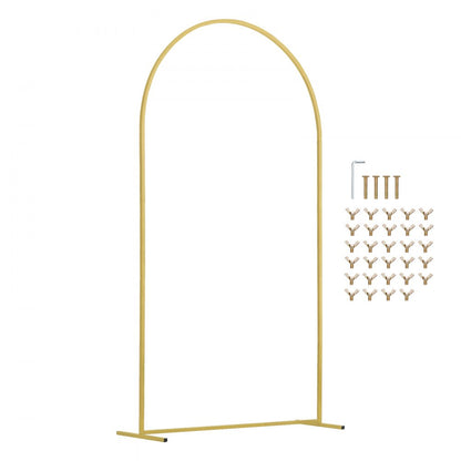 TFHQGM726FT - Gold Metal Wedding Arch Stand Set, 7.2ft & 6ft Sizes
