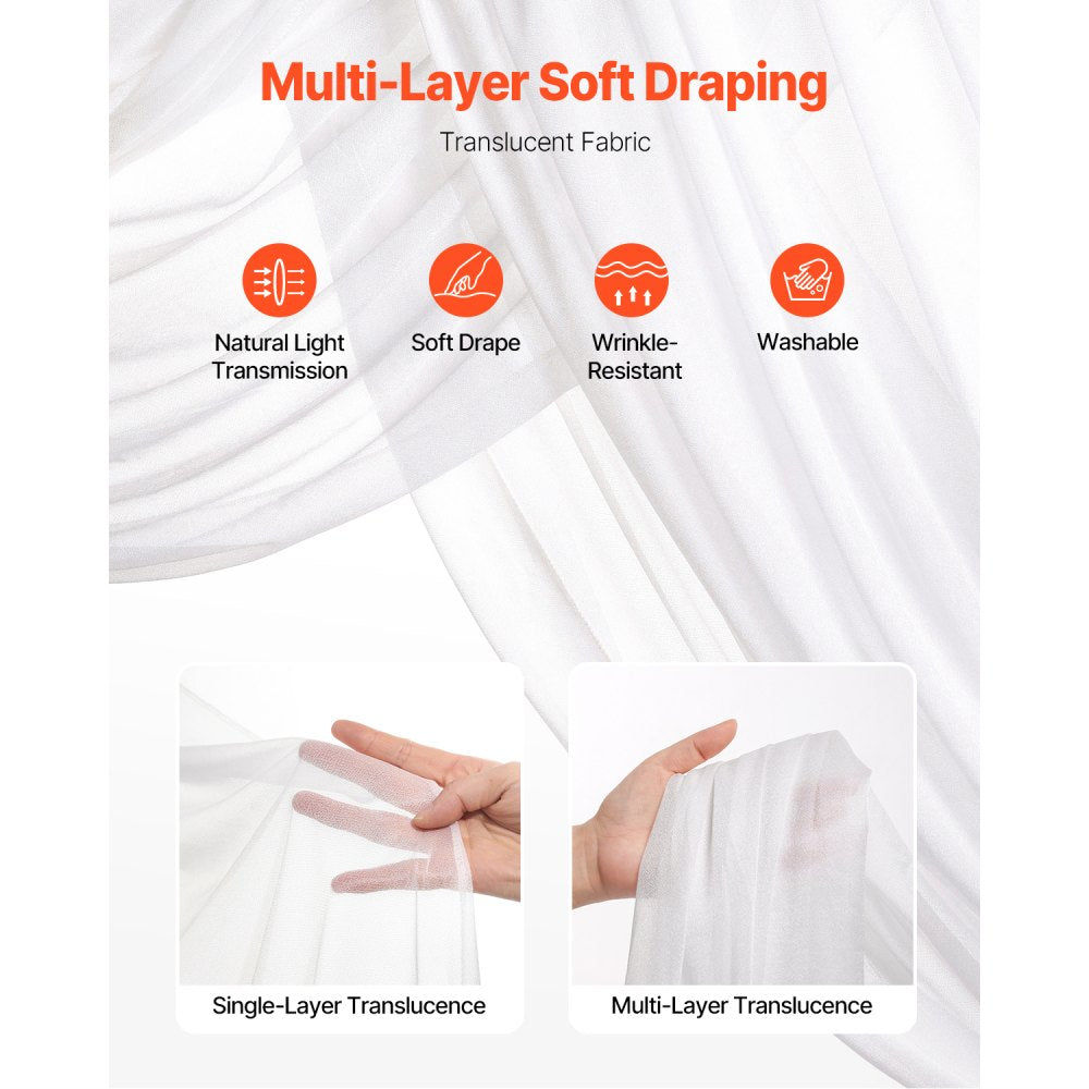 XH-HQ01 - 21ft Romantic Wedding Arch Flowers Kit with Elegant Drapes