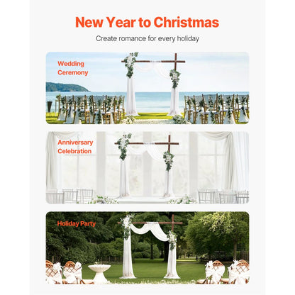 XH-HQ01 - 21ft Romantic Wedding Arch Flowers Kit with Elegant Drapes