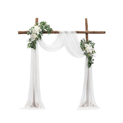 XH-HQ01 - 21ft Romantic Wedding Arch Flowers Kit with Elegant Drapes